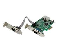 StarTech.com 2-Port Low Profile PCI Express RS232 Serial Adapter Card, PCIe to DB9, Windows/Linux, TAA - Replaced by PEX2S953LP