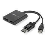 StarTech.com 2-Port Multi Monitor Adapter - DisplayPort 1.2 MST Hub - Dual 4K 30Hz or 1080p - USB Bus Powered - Video Splitter for Extended Desktop Mode on Windows PCs Only - DP to 2x DP