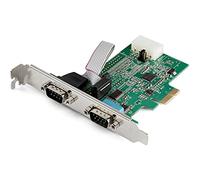 StarTech.com 2-port PCI Express RS232 Serial Adapter Card - PCIe RS232 Serial Host Controller Card - PCIe to Dual Serial DB9 Card - 16950 UART - Expansion Card - Windows & Linux