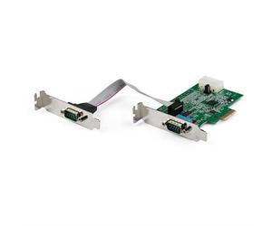 StarTech.com 2-port PCI Express RS232 Serial Adapter Card - PCIe RS232 Serial Host Controller Card - PCIe to Serial DB9 - 16950 UART - Low Profile Expansion Card - Windows & Linux - TAA Mini PCI Expre