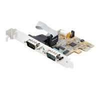 StarTech.com 2-Port PCI Express Serial Card, Dual Port PCIe to RS232 (DB9) Serial Card, 16C1050 UART, Standard or Low Profile Brackets, COM Retention, For Windows & Linux