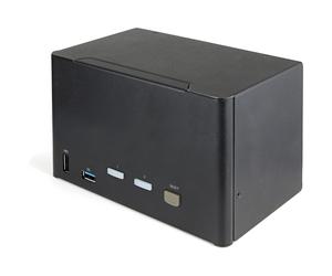 StarTech.com 2 Port Quad Monitor DisplayPort KVM Switch - 4K 60Hz UHD HDR - Desktop 4K DP 1.2 KVM with 2 Port USB 3.0 Hub (5Gbps) & 4x USB 2.0 HID Ports, Audio - Hotkey Switching - TAA