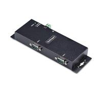 StarTech.com 2-Port Serial to Ethernet Adapter IP Serial Device Server For Remote RS232 Devices Wall/DIN Rail Mountable Metal Housing RJ45 LAN to DB9 Serial Converter