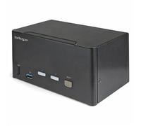StarTech.com 2 Port Triple Monitor DisplayPort KVM Switch - 4K 60Hz UHD HDR - Desktop DP 1.2 KVM with 2 Port USB 3.0 Hub (5Gbps) & 4x USB 2.0 HID Ports, Audio - Hotkey Switching - TAA