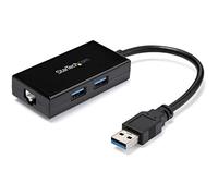 StarTech.com USB to Ethernet Adapter, USB 3.0 to 10/100/1000 Gigabit Ethernet LAN Converter for Laptops, 11.8in/30cm Attached Cable, USB to RJ45 Adapter, NIC Adapter, USB Network Adapter