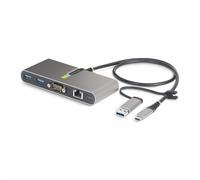 StarTech.com 2-Port USB-C Hub with Ethernet and RS-232 Attached USB-C to USB-A Dongle 100W PD Pass-Through 2x USB-A 5Gbps Gigabit Ethernet RS232 Serial (FTDI)
