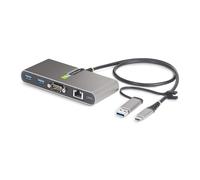 StarTech.com 2-Port USB-C Hub with Ethernet and RS-232 Attached USB-C to USB-A Dongle 100W PD Pass-Through 2x USB-A 5Gbps Gigabit Ethernet RS232 Serial (FTDI)