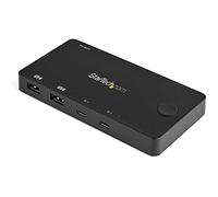 StarTech.com 2 Port USB C KVM Switch - 4K 60Hz HDMI - Compact Dual Port UHD USB Type C Desktop Mini KVM Switch with USB C Cables - Bus Powered - MacBook iPad Pro ThinkPad IdeaPad EliteBook