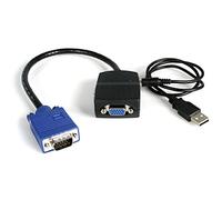 StarTech.com 2 Port VGA Video Splitter - USB Powered - 2048x1536 - VGA Video Monitor Splitter Dual Port (ST122LE),Black