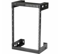 StarTech.com 15U 19" Wall Mount Network Rack - 12" Deep 2 Post Open Frame Server Room Rack for Data/AV/IT/Computer Equipment/Patch Panel with Cage Nuts & Screws 200lb Capacity, Black
