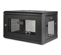 StarTech.com 2-Post 6U Wall Mount Network Cabinet with 1U Shelf, 19" Wall-Mounted Server Rack for Data / Networking / AV / Electronics / Computer Equipment, Small Vented Rack Enclosure