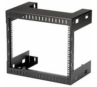 StarTech.com 8U 19" Wall Mount Network Rack - 12" Deep 2 Post Open Frame Server Room Rack for Data/AV/IT/Computer Equipment/Patch Panel with Cage Nuts & Screws 135lb Capacity, Black (RK812WALLO)