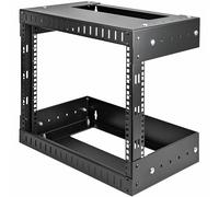 StarTech.com 2-Post 8U Heavy-Duty Wall Mount Network Rack, 19" Open Frame Server Rack with Adjustable Depth, Wall Mount Data Rack for IT / AV / Patch Panel / Computer Equipment (RK812WALLOA)