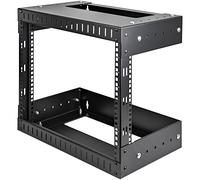 StarTech.com 2 Post 8U Heavy-Duty Wall Mountable Server Rack, 19" Open Frame Network Rack with Adjustable Depth, Data Rack for IT/AV/Patch Panel/Computer Equipment (RK812WALLOA)
