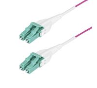 StarTech.com 20m (66ft) LC to LC (UPC) OM4 Multimode Fiber Optic Cable, Erika Violet, 50/125, 40G/100G, Uniboot Fiber Jumper Cord, OFNR Riser Rated