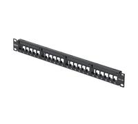 StarTech.com 24 Port 1U Blank Keystone Patch Panel with Cable Management Bar, Rackmount Cat6 Patch Panel for RJ45 UTP Ethernet Network Jacks