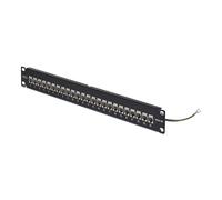 StarTech.com 24 Port 1U Feed Through Patch Panel with Cable Management Bar, Rackmount Shielded Cat6a Ethernet Patch Panel with RJ45 STP Inline Couplers