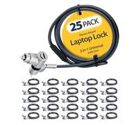 StarTech.com 25-Pack Universal Laptop Lock 6.6ft (2m) Master Keyed Locking Cable Computer Security Compatible w/Noble Wedge/Nano/K-Slot; Anti-Theft Cut-Resistant Cable