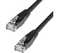 StarTech.com 25ft CAT6 Ethernet Cable - Black CAT 6 Gigabit Ethernet Wire -650MHz 100W PoE RJ45 UTP Molded Network/Patch Cord w/Strain Relief/Fluke Tested/Wiring is UL Certified/TIA (C6PATCH25BK)