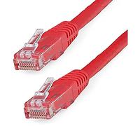 StarTech.com 25ft CAT6 Ethernet Cable - Red CAT 6 Gigabit Ethernet Wire -650MHz 100W PoE RJ45 UTP Molded Network/Patch Cord w/Strain Relief/Fluke Tested/Wiring is UL Certified/TIA (C6PATCH25RD)