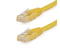 StarTech.com 25ft CAT6 Ethernet Cable - Yellow CAT 6 Gigabit Ethernet Wire -650MHz 100W PoE RJ45 UTP Molded Network/Patch Cord w/Strain Relief/Fluke Tested/Wiring is UL Certified/TIA (C6PATCH25YL)