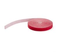 StarTech.com 25ft Hook and Loop Roll - Cut-to-Size Reusable Cable Ties - Bulk Industrial Wire Fastener Tape /Adjustable Fabric Wraps Red / Resuable Self Gripping Cable Management Straps