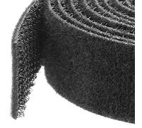 StarTech.com 25ft Hook and Loop Roll - Cut-to-Size Reusable Cable Ties - Bulk Industrial Wire Fastener Tape /Adjustable Fabric Wraps Black / Resuable Self Gripping Cable Management Straps