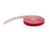 StarTech.com 25ft Hook and Loop Roll - Cut-to-Size Reusable Cable Ties - Bulk Industrial Wire Fastener Tape /Adjustable Fabric Wraps Red / Resuable Self Gripping Cable Management Straps