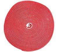 StarTech.com 25ft Hook and Loop Roll - Cut-to-Size Reusable Cable Ties - Bulk Industrial Wire Fastener Tape /Adjustable Fabric Wraps Red / Resuable Self Gripping Cable Management Straps