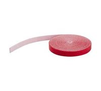 StarTech.com 25ft Hook and Loop Roll - Cut-to-Size Reusable Cable Ties - Bulk Industrial Wire Fastener Tape /Adjustable Fabric Wraps Red / Resuable Self Gripping Cable Management Straps