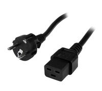 StarTech.com 2m (6ft) Computer Power Cord, 16AWG, EU Schuko to C19, 16A 250V, Black Replacement AC Power Cord, Printer Power Cord, PC Power Supply Cable, Monitor Power Cable - UL Listed