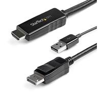 StarTech.com 2m (6ft) HDMI to DisplayPort Cable 4K 30Hz - Active HDMI 1.4 to DP 1.2 Adapter Converter Cable with Audio - USB Powered - Mac & Windows - HDMI Laptop to DP Monitor - Male/Male