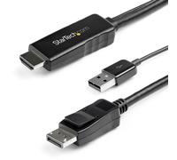 StarTech.com 2m (6ft) HDMI to DisplayPort Cable 4K 30Hz - Active HDMI 1.4 to DP 1.2 Adapter Converter Cable with Audio - USB Powered - Mac & Windows - HDMI Laptop to DP Monitor - Male/Male