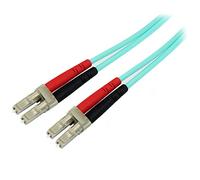 StarTech.com Aqua OM4 Duplex Multimode Fiber Optic Cable - 100 Gb - 50/125 - LSZH - LC/LC - 2 m~2m (6ft) LC/UPC to LC/UPC OM4 Multimode Fiber Optic Cable, 50/125µm LOMMF/VCSEL Zipcord Fiber, 100G Networks, Low Insertion Loss, LSZH Fiber Patch Cord