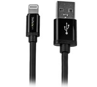 StarTech.com 2m (6ft) Long Black Apple® 8-pin Lightning Connector to USB Cable for iPhone / iPod / iPad - Charge and Sync Cable