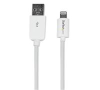 StarTech.com 2m (6ft) Long White Apple 8-pin Lightning Connector to USB Cable for iPhone iPod iPad