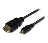 StarTech.com 2m Micro HDMI to HDMI Cable with Ethernet - 4K 30Hz Video - Durable High Speed Micro HDMI Type-D to HDMI 1.4 Adapter Cable/Converter Cord - UHD HDMI Monitors/TVs/Displays - M/M
