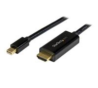 StarTech.com 6.5ft Mini DisplayPort to HDMI Cable - 4K 30hz Monitor Adapter Cable - mDP PC or Macbook to HDMI Display (MDP2HDMM2MB),Black
