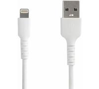 StarTech.com 6 foot (2m) Durable White USB-A to Lightning Cable - Heavy Duty Rugged Aramid Fiber USB Type A to Lightning Charger/Sync Power Cord - Apple MFi Certified iPad/iPhone 12