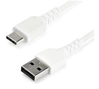 StarTech.com 2m USB A to USB C Charging Cable - Durable Fast Charge & Sync USB 2.0 to USB Type C Data Cord - Rugged TPE Jacket Aramid Fiber M/M 3A White - Samsung S10, iPad Pro, Pixel