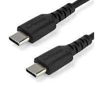 StarTech.com 2m USB C Charging Cable - Durable Fast Charge & Sync USB 2.0 Type C to USB C Laptop Charger Cord - TPE Jacket Aramid Fiber M/M 60W Black - Samsung S10 S20 iPad Pro MS Surface