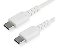 StarTech.com 2m USB C Charging Cable - Durable Fast Charge & Sync USB 2.0 Type C to USB C Laptop Charger Cord - TPE Jacket Aramid Fiber M/M 60W White - Samsung S10 S20 iPad Pro MS Surface