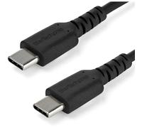 StarTech.com 2m USB C Charging Cable - Durable Fast Charge & Sync USB 2.0 Type C to USB C Laptop Charger Cord - TPE Jacket Aramid Fiber M/M 60W Black - Samsung S10 S20 iPad Pro MS Surface