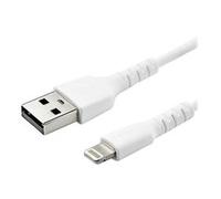StarTech.com 6 foot (2m) Durable White USB-A to Lightning Cable - Heavy Duty Rugged Aramid Fiber USB Type A to Lightning Charger/Sync Power Cord - Apple MFi Certified iPad/iPhone 12