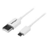 StarTech.com 2m White Micro USB Cable Cord - A to Micro B - Micro USB Charging Data Cable - USB 2.0 - 1x USB A Male, 1x USB Micro B Male (USBPAUB2MW)