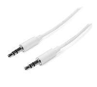 StarTech.com 2m White Slim 3.5mm Stereo Audio Cable - 3.5mm Audio Aux Stereo - Male to Male Headphone Cable - 2x 3.5mm Mini Jack (M) White (MU2MMMSWH)