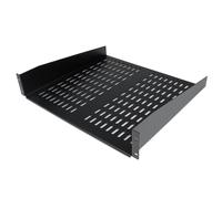 StarTech.com 2U Server Rack Shelf - Universal Vented Rack Mount Cantilever Tray for 19" Network Equipment Rack & Cabinet - Heavy Duty Steel - Weight Capacity 50lb/23kg - 16" Deep Shelf, Black