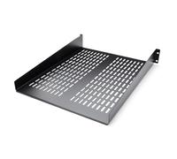 StarTech.com 2U Server Rack Shelf - Universal Vented Rack Mount Cantilever Tray for 19" Network Equipment Rack & Cabinet - Heavy Duty Steel – Weight Capacity 50lb/23kg - 22" Deep Shelf, Black