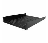 StarTech.com 2U Server Rack Shelf - Universal Vented Rack Mount Cantilever Tray for 19" Network Equipment Rack & Cabinet - Heavy Duty Steel – Weight Capacity 50lb/23kg - 22" Deep Shelf, Black