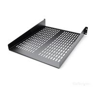 StarTech.com 2U Server Rack Shelf - Universal Vented Rack Mount Cantilever Tray for 19" Network Equipment Rack & Cabinet - Heavy Duty Steel – Weight Capacity 50lb/23kg - 22" Deep Shelf, Black